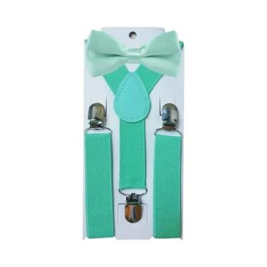 Imagem de Conjunto De Suspensórios Ajustáveis E Gravata Borboleta Para Crianças,