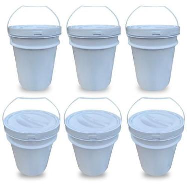 Imagem de Balde Plástico Com Regulamentação Sanitária - Kit 6 Pçs - Nastripack
