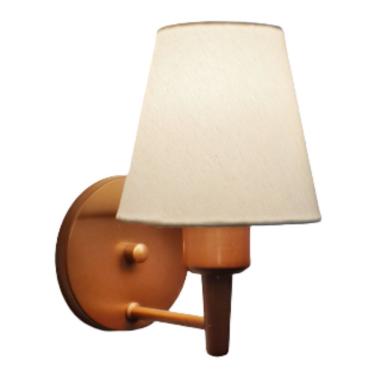 Imagem de Arandela Cone Md-2004 Base Cobre Cúpula Em Tecido 14-14x07cm Branco - Bivolt