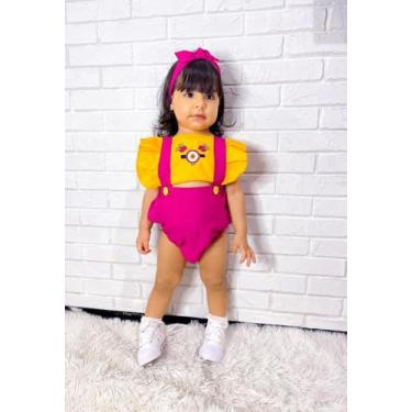 Imagem de Conjunto com suspensório rosa pink