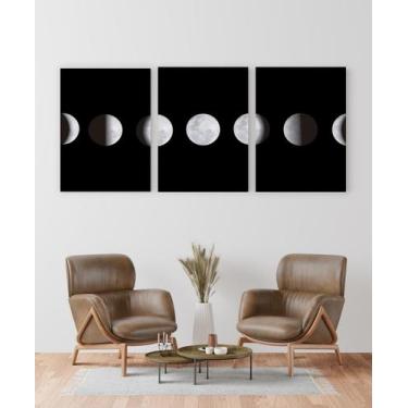 Imagem de Quadro Decorativo Fases Da Lua Para Sala E Quarto 29x40cm - Artsim Pro
