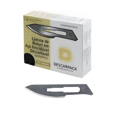 Imagem de Kit 100 Unidades Lamina De Bisturi Nu 23 Aço Inox Descarpack