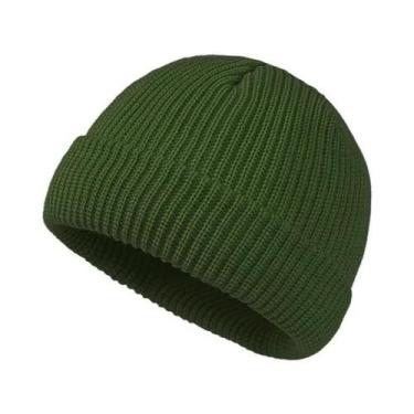 Imagem de Gorro De Lã Tricotado Unissex Quente, Cor Sólida, Estilo Moderno Para 
