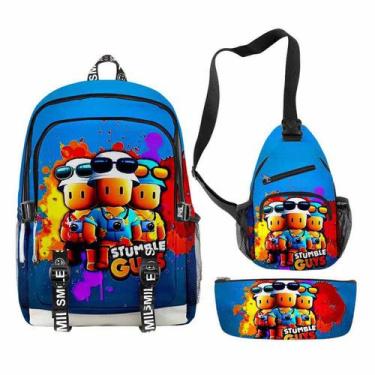 Imagem de Conjunto de mochilas Stumbles Guys Cartoon Kids School Anime Bag - Yiw