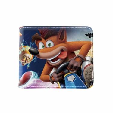 Imagem de Carteira Crash Bandicoot Anime Characters Slim Bifold PU em couro PU -