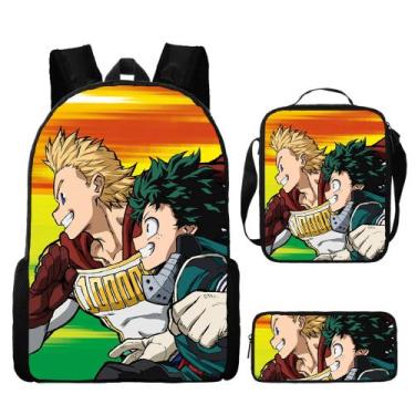 Imagem de Conjunto de mochilas My Hero Academia Midoriya Izuku Bakugou Katsuki -