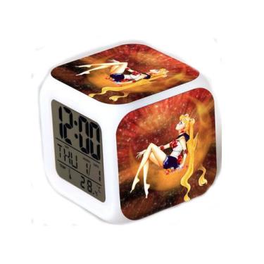 Imagem de Despertador Sailors Moons Anime LED com data e temperatura - yiweisai
