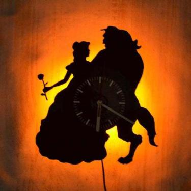 Imagem de Relógio de parede Beautys and Beasts, disco de vinil, anime, 30 cm - y