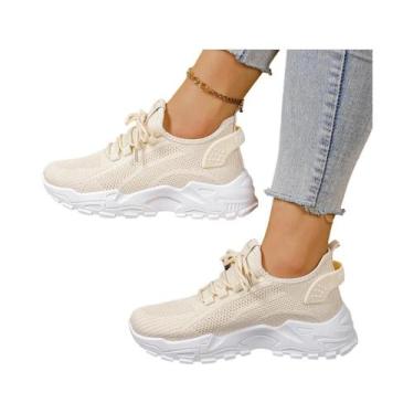 Imagem de Tênis Esportivos Femininos Respiráveis Em Malha, Casuais E Versáteis, 