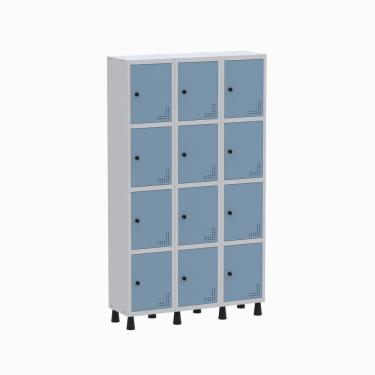 Imagem de Roupeiro Aço Linha Light 12 Portas – Gr303-12 Cinza-azul Dali