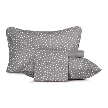 Imagem de Jogo De Cama King Altenburg 4 Peças Malha Fio Penteado Bits Cinza