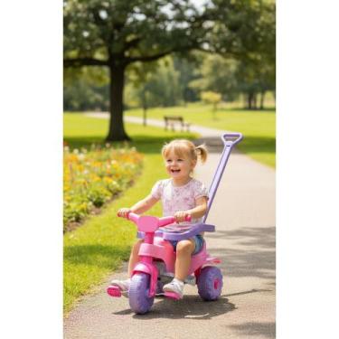 Imagem de Triciclo Infantil Rosa Pet Divertido 1-4 Anos - Congratulations Store