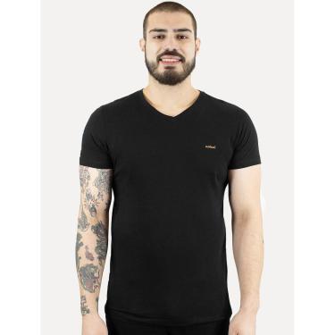Imagem de Camiseta Colcci Masculina V-Neck Logo Minimalista Preto-Masculino