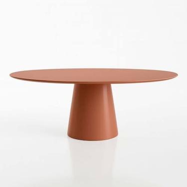 Imagem de Mesa de Jantar Cone Oval 198x122 cm Laca Terracota - Laranja