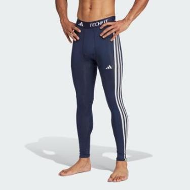 Imagem de Calça Legging Adidas Treino Techfit Compression Long Três Listras Masculina-Masculino