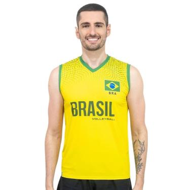 Imagem de Camisa de Vôlei Brasil 2022 Amarela Masculina-Masculino