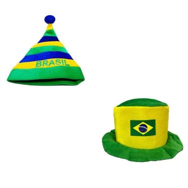 Imagem de Gorro e Chapéu Verde e Amarelo do Brasil - Art Brink