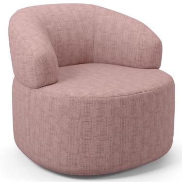 Imagem de Poltrona Giratória Orgânica Para Sala de Estar Living Helena L02 Linho