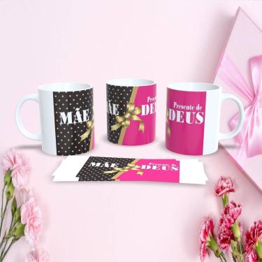 Imagem de Caneca de Porcelana 325ML Mães Estampa 74 para Presente Dia das Mães Apta micro-ondas Branca Outras Marcas