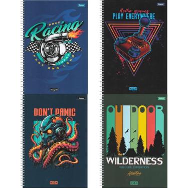 Imagem de Caderno Espiral Capa Dura Foroni High com 160 Folhas Pautadas para 10 Matérias Formato 200X275MM