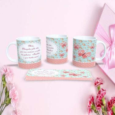 Imagem de Caneca de Porcelana 325ML Mães Estampa 79 para Presente Dia das Mães com Design Temático Branco Outras Marcas