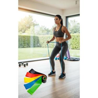 Imagem de Kit 5 Faixas Elásticas Treino Força Resistência Completo - Congratulat