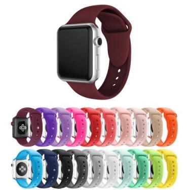 Imagem de Pulseira Silicone compatível Apple Watch 40mm e 38mm - Vinho - Tamanho