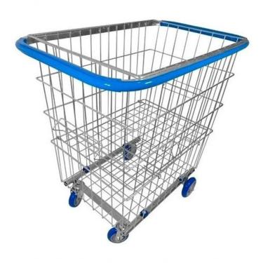 Imagem de Kit 2 Carrinho para Condomínio 215 Litros com Repartição Lateral, Cantos Arredondados e Borracha de Proteção Higipack