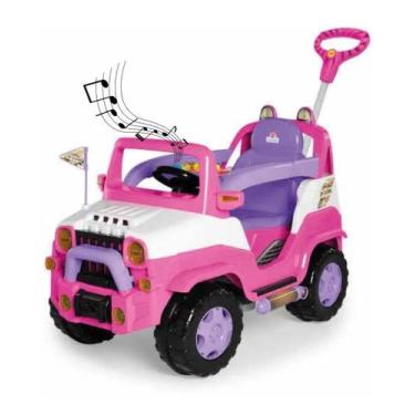Imagem de Calesita Diipi Rosa 1028: Carrinho de Passeio e Motoca 2 em 1 para Cri
