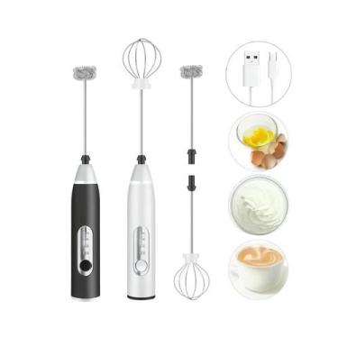 Imagem de Kit 02 Mini Mixer Elétrico Recarregável para Bebidas e Ovos - B2, 5v