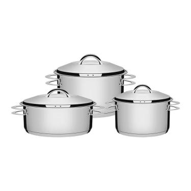 Imagem de Jogo De Panelas Fundo Triplo Tramontina Solar 65510740 Inox 