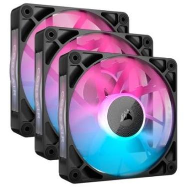 Imagem de Kit com 3 Ventoinhas Corsair iCUE LINK RX120 RGB, 120mm, Preto - CO-9051018-WW-Unissex