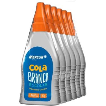 Imagem de Cola Escolar 90G Branca Lavavel PCT.C/06 - Mercur