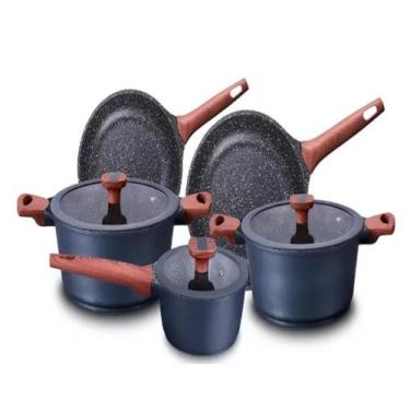 Imagem de Conjunto De Panela 5 Peça Titanium Azul Indução Cerâmica MTA