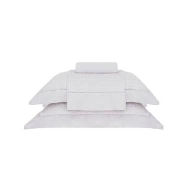 Imagem de Jogo Cama Damask Square Buddemeyer Queen 300 Fios Acetinado, Cinza Lig