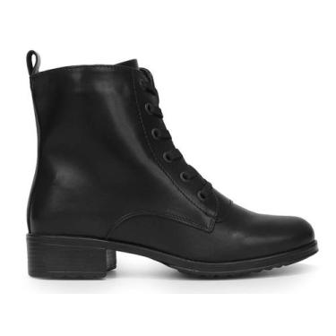 Imagem de Bota Coturno Mooncity Básica Salto Baixo 72107 33/40, Preto, 35