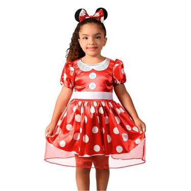 Imagem de Fantasia Infantil Minnie Clássica Vestido Vermelho Novabrink - Novabri