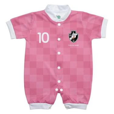 Imagem de Macacão Bebê Vasco Curto Rosa - Torcida Baby, M