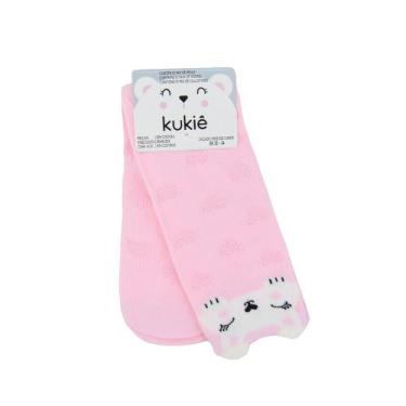 Imagem de Meia Infantil Feminina Kukiê Cano Longo Coração Rosa - 68134, Rosa, 30
