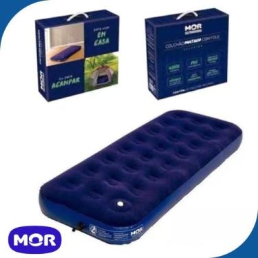 Imagem de Colchão Inflável Solteiro Inflador Kit Reparo MOR, Solteiro