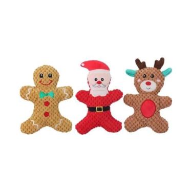 Imagem de Brinquedo De Pelúcia De Natal Para Cães Com Som - Papai Noel, Alce, Ho