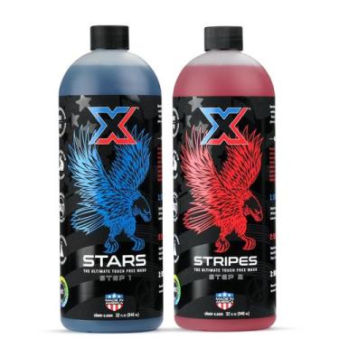 Imagem de Sistema de lavagem automotiva sem toque Chem-X Stars + Stripes 946 ml