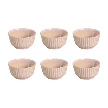 Imagem de Conjunto de Ramequins Linhas Litchi em Stoneware 6 Peças 170ML para Sobremesas Rosa Porto Brasil