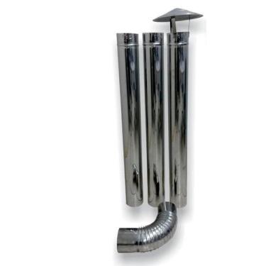 Imagem de Kit para Fogão à lenha Adams Chaminé Inox, 110 mm
