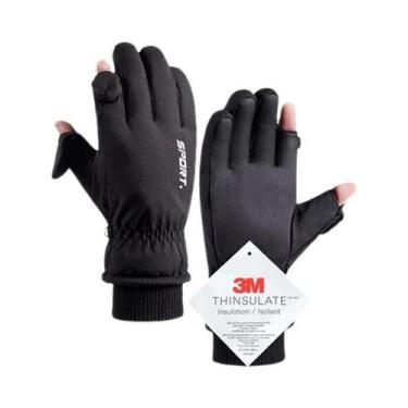 Imagem de Luvas De Ciclismo Masculinas De Inverno Impermeáveis Com Tela Sensível