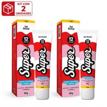 Imagem de Kit 2 Creme Dental Gel Super Frutas Vermelhas Anticárie Cimed 90g