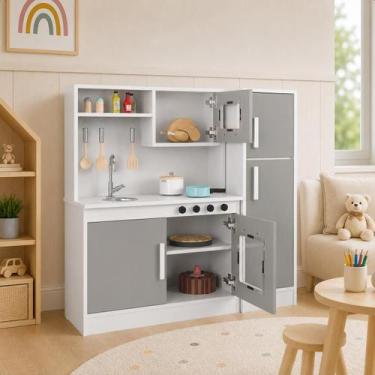 Imagem de Kit Cozinha Infantil Encanto Fogão Forno Geladeira Completa Brinquedo 
