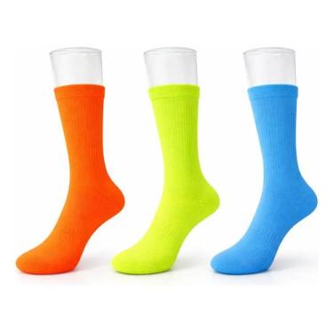 Imagem de Kit 3 Pares Meias Lisa Fitness Academia Aerobica Colorida G - gac vari