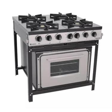 Imagem de Fogão Industrial Gás 4 Bocas Bravo Venâncio Br4bf Com Forno