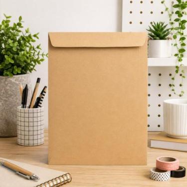 Imagem de Caixa com 250 Envelopes 260x360mm Pardo Resistente e Durável Ideal par